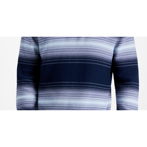 Sun + Stone <b>Men's</b> Deacon Medium Blue Horizontal Striped <b>Shawl</b> Sweater 100% Cotton - Product Image 3