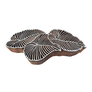 Bloc d'impression en bois à grandes feuilles fait à la main produit d'artisanat monobloc - Product Image 1