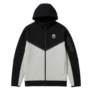 Veste à capuche zippée intégrale en polaire technique pour homme Noir Gris Légère Chaude Vêtement de sport d'entraînement Vêtement de sport haut de gamme - Product Image 1