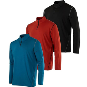 เสื้อสวมหัวแขนยาวแบบรูดซิปสำหรับผู้ชายผ้าโพลีเอสเตอร์ปักลูกปัดผ้าฝ้ายผสมแบบเรียบสำหรับ100% - Product Image 2