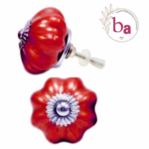 Boutons et poignées d'armoire en céramique rouge néon Melon pour commode de cuisine chambre entrepôt extérieur salon Villa tiroirs/portes - Product Image 1