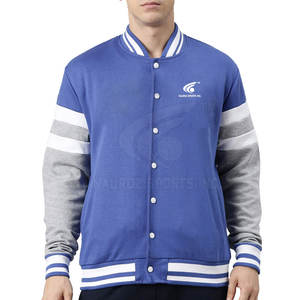 Veste Letterman d'hiver personnalisée pour hommes avec col montant bas quantité minimale de commande mode vêtements d'extérieur placement du logo avant - Product Image 1