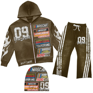 Conjunto Deportivo de 2 Piezas, Pantalones Deportivos Holgados, Ropa Urbana Unisex, Estilo Vintage, Estampado Personalizado, Lavado Ácido, Talla Grande, para Hombre - Product Image 3