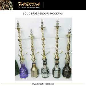 Farida ชุดมอระกู่ขนาดเล็กสุดหรูพร้อมแจกันแก้ว80-90ซม. วัสดุทองเหลืองเคลือบเงาแบบตรง - Product Image 3