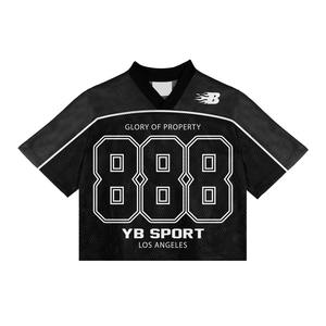 Impression par sublimation graphique personnalisée Maillot de football rétro en maille oversize coupe carrée 100% Polyester Streetwear Maillot de football - Product Image 6