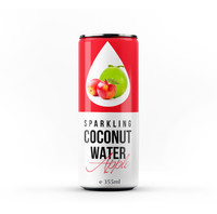 Boisson d'eau de coco pétillante de marque privée OEM avec saveur de pastèque Canette en aluminium de 355ml