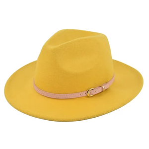 Promotion Custom Vintage Western Fedora Cowgirl <b>Hats</b> with Buckle <b>Band</b> for Men and Women Faux Pu Leather Cowboy - Product Image 6