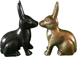 Supersale, organizador de sujetalibros de diseño moderno, pieza de exhibición de escritorio de conejo de oro negro fundido sólido para revistas y periódicos - Product Image 4