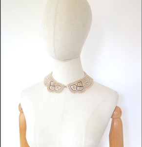 Trendy Faux Beads Fashion Beaded Collar Necklace <b>Scarf</b> Beaded <b>Scarf</b> Necklace, Fringe Beaded Bandana - Product Image 2