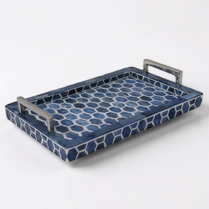 Bandeja Decorativa Moderna de Alta Calidad con Incrustaciones de Hueso, Multifuncional para Sala de Estar y Regalos, Juego de Varias Piezas Personalizable - Product Image 5