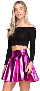 Jupe en cuir femme taille haute taille L respirant Polyester coton Jersey tricot rose ceinture Compression doublé maille courte - Product Image 3