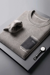 Polar Fleece Heavyweight Oversize Sudadera personalizada de cuello redondo Hombres Sudadera de algodón en blanco - Product Image 5