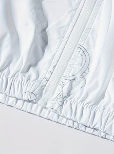 White Hooded Canvas Fabric <b>Waterproof</b> <b>Jacket</b> Unisex Casual <b>Winter</b> Windproof Zipper Closure Regular Length Loose Fit 100% - Product Image 4