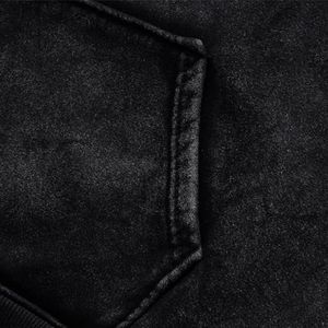 Nuevo Vintage negro ácido lavado sudaderas con capucha hombres mujeres sudadera de algodón de gran tamaño Harajuku Hip Hop Retro Punk Streetwear Casual pulóver - Product Image 4