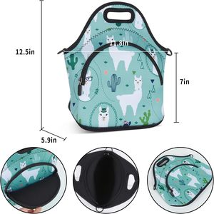 Sac isotherme en néoprène pour le déjeuner, design simple, pliable, à motifs, pour pique-niques en plein air, vente en gros - Product Image 5