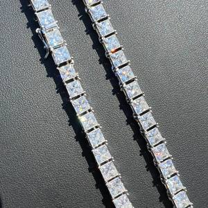 Chaîne de tennis en diamant taillé princesse de 8.50mm pour hommes Excellent style - Product Image 3