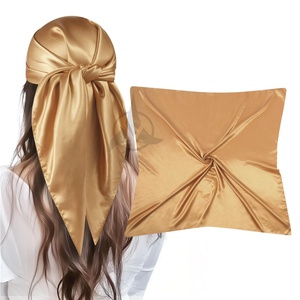 Bufanda de seda transpirable de tacto suave de 52*52cm, bufanda de primavera personalizable larga étnica con estampado Floral artístico - Product Image 2