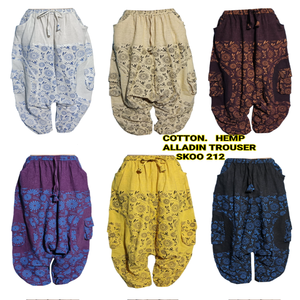 New Fashionable Aladdin Cotton Hemp Boho Festival <b>Trousers</b> Multicolor Solid Pattern Yoga <b>Travel</b> Casual Wear Logo Waist - Product Image 1