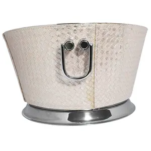 Seau à glace en cuivre antique de forme ovale fait à la main le plus vendu pour les bouteilles de vin au prix de gros de l'Inde - Product Image 6