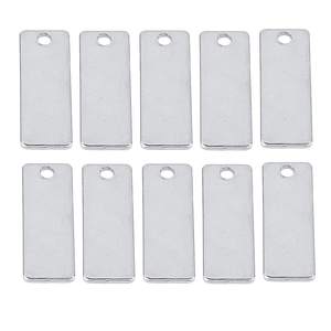 Metal Flat Rectangle Blank Stamping Charms Tag Pendants 18x32mm - Product Image 1