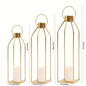 Popular Golden Metal Wire Hanging And Floor Candle <b>Lantern</b> for Indoor And Outdoor Lighting Decoration <b>Lantern</b> <b>Set</b> - Product Image 6