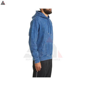 Sweat à capuche personnalisé vintage 100% coton pour l'hiver pantalon de survêtement jogging deux pièces survêtement homme lavé à l'acide - Product Image 4
