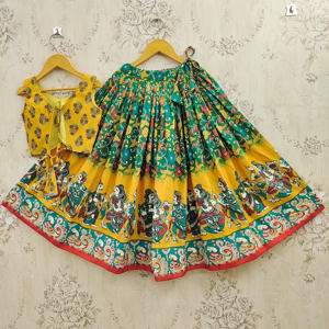 Lehenga Choli Étnico para Niñas, Largo hasta el Suelo, de Poliéster con Materiales Reciclados, Listo para Usar, para Bodas y Fiestas de Diwali, Adecuado para la Edad - Product Image 4