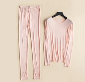 Algodón 100% algodón mujeres sin costuras invierno cálido adulto capa Base grueso algodón largo John conjunto ropa interior térmica conjunto - Product Image 2