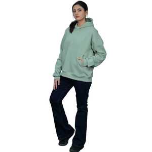 Sudadera con capucha de gran tamaño para mujer en verde menta, jersey de manga larga suave cómodo para ropa informal o capas - Product Image 6