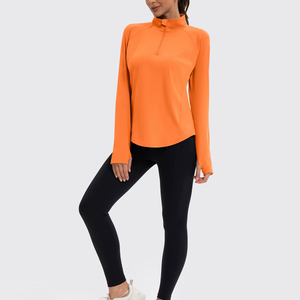 Vente en gros de pull ample à demi-fermeture éclair sweats chauds pour femmes sweats à capuche et sweat-shirts en coton polaire personnalisés 1/4 avec fermeture éclair pour femmes - Product Image 6