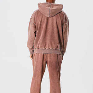 Sweat à capuche unisexe de haute qualité avec logo personnalisé, 100% coton, coupe classique, streetwear, effet délavé, impression lourde, vente en gros - Product Image 4