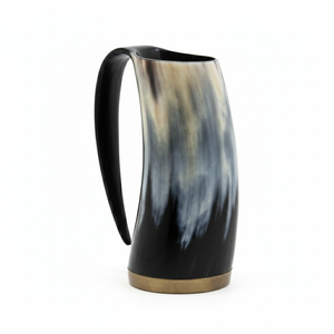 Mug classique en corne gratuit pour bière et café avec poignée, finition polie, écologique, compatible lave-vaisselle - Cadeau Crescent Crafts - Product Image 3