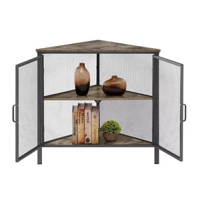 Sleek Black Metal Storage Cabinet with Ribbed Glass Doors Modern Office or Living Room Organization Stylish Durable Design - Product Image 5