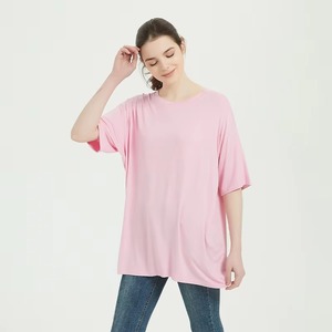 Meilleur coût Performance personnalisé 280gsm lourd 100% coton surdimensionné femmes goutte épaule T-Shirt couleur unie pour l'été - Product Image 1