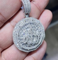 Pendentif personnalisé en argent sterling 925 plaqué or avec lettre Allah, diamant Moissanite VVS, style hip-hop glacé, collier tendance pour homme, idéal pour les fêtes
