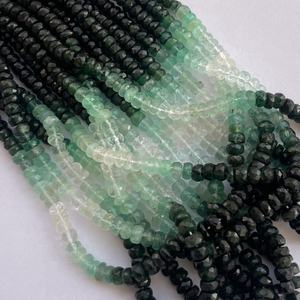 2mm 3mm 4mm Esmeralda verde natural colombiana sombreada Ombre piedra facetada Rondelle cuentas hebra de India Alibaba fabricación de joyas - Product Image 4