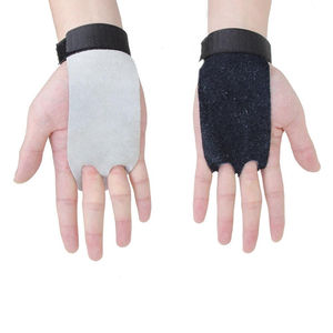 Leather <b>Fingerless</b> Hand Grips with Palm Support-Lightweight & Breathable Safety <b>Gloves</b> for Unisex Gymnastics Use - Product Image 1