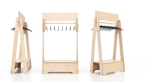 Migliore qualità custom vetrine appese in legno abiti firmati organizzatore per negozio appendiabiti al dettaglio - Product Image 4