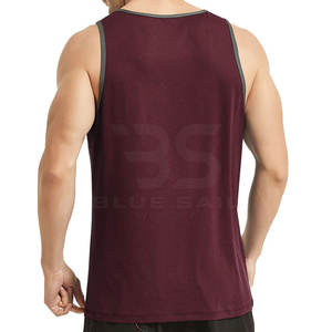 Camiseta atlética clásica para hombre con cuello sin etiqueta y mezcla duradera para uso diario Camiseta sin mangas de entrenamiento - Product Image 3
