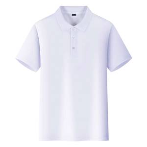 Polo en coton noir à manches courtes pour homme, coupe classique, couleur unie, tricoté, respirant, tissu piqué - Product Image 2