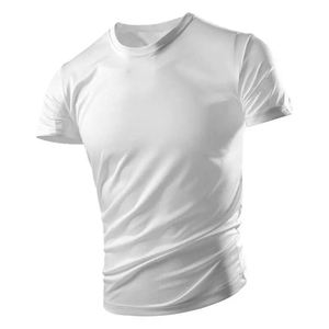 Camiseta con tasa de venta completa para hombre Hecha de poliéster 100% Camiseta de manga corta con cuello redondo liso - Product Image 5