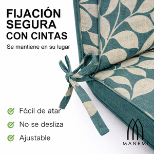 Garden Chair <b>Cushions</b> 120x55x8cm Comfortable Outdoor Pillows & <b>Cushions</b> Lightly Water Repellent Fastening Straps Foam Filling - Product Image 5