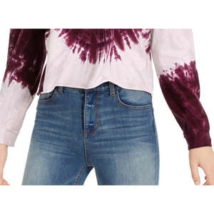 T-shirt a maniche lunghe tie-dye Rebellious One Junior viola XS/XS in jersey traspirante, vestibilità casual, per l'estate, con inserti in mesh - Product Image 3