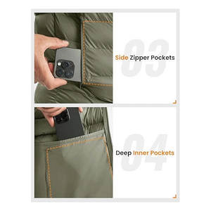 Chaqueta de invierno acolchada con aislamiento empacable ligera para hombre, abrigo hinchado alternativo de plumón resistente al agua de alta calidad - Product Image 6