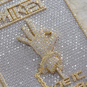 Pendentif en argent sterling plaqué or blanc 14 carats sur mesure avec moissanite, idéaliste, entièrement serti, lettres personnalisées, design unique - Product Image 2