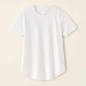 Camiseta deportiva informal de moda para mujer Cómoda algodón Spandex Manga corta Botón O-cuello - Product Image 1