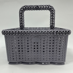 Plateau de rangement en plastique tout-en-un avec poignée de transport conçu pour la maison et les salons. - Product Image 2