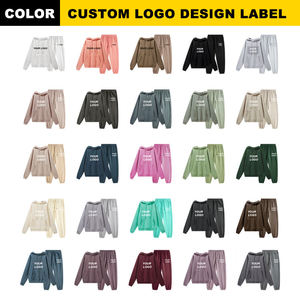 Conjunto de pantalones de chándal y Sudadera con capucha de algodón y poliéster personalizado al por mayor, chándal unisex de gran tamaño - Product Image 5