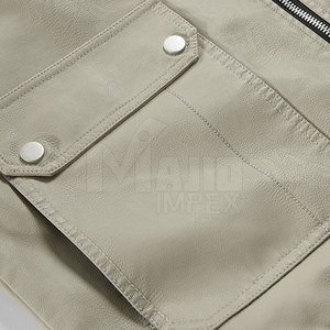 ¡La chaqueta de moda de invierno para hombre hecha a medida OEM más vendida, cuero genuino duradero con cuello levantado, diseñado directamente para usted! - Product Image 5