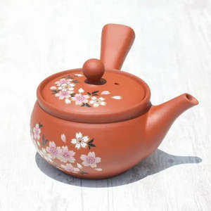 Kyusu Red Sakura Teapot with Lid and Handle Classic Tokoname Ware Water Kettle for Gifts and Drinkware - Product Image 2